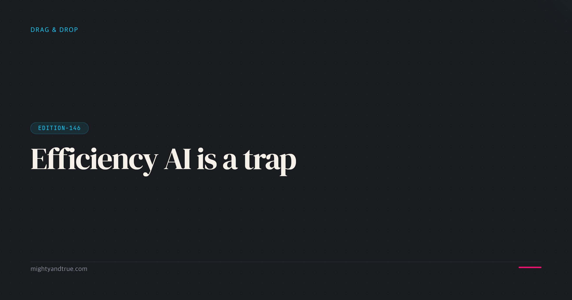 Efficiency AI is a trap