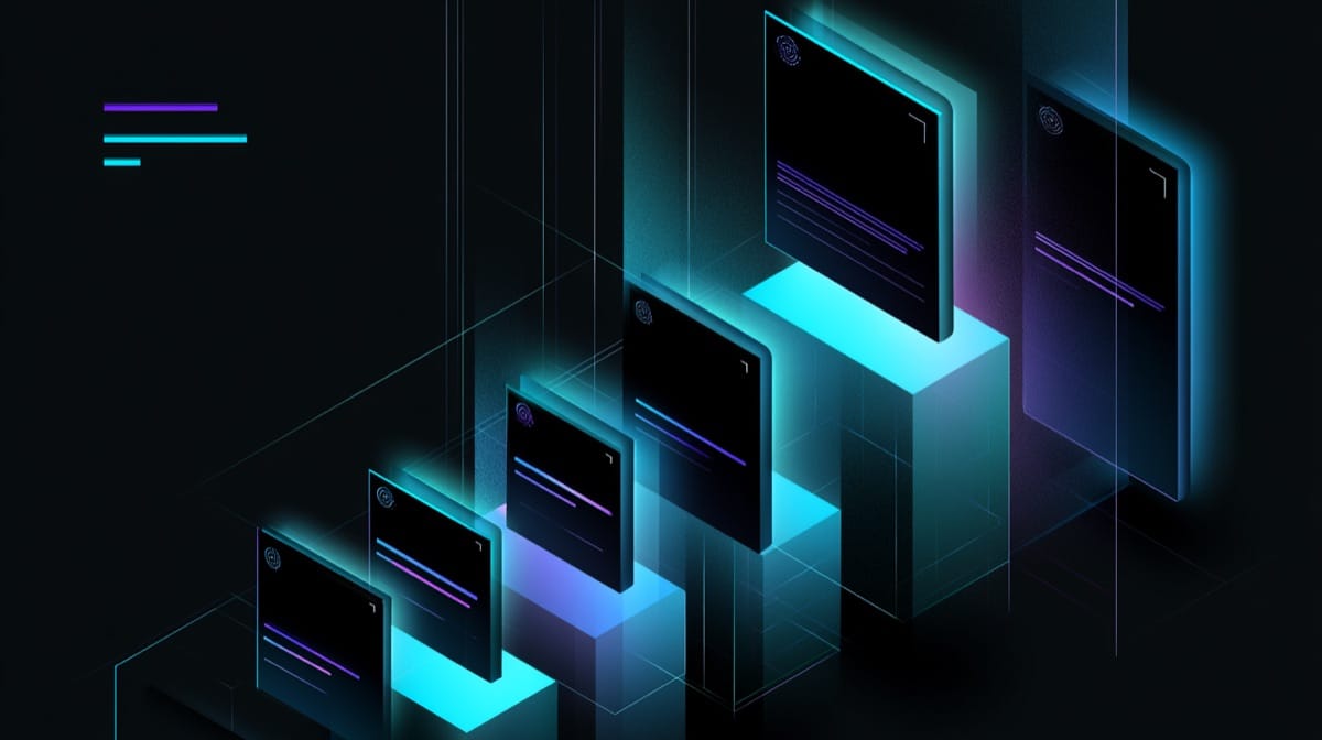 Ranked podium of glowing agency cards, isometric illustration